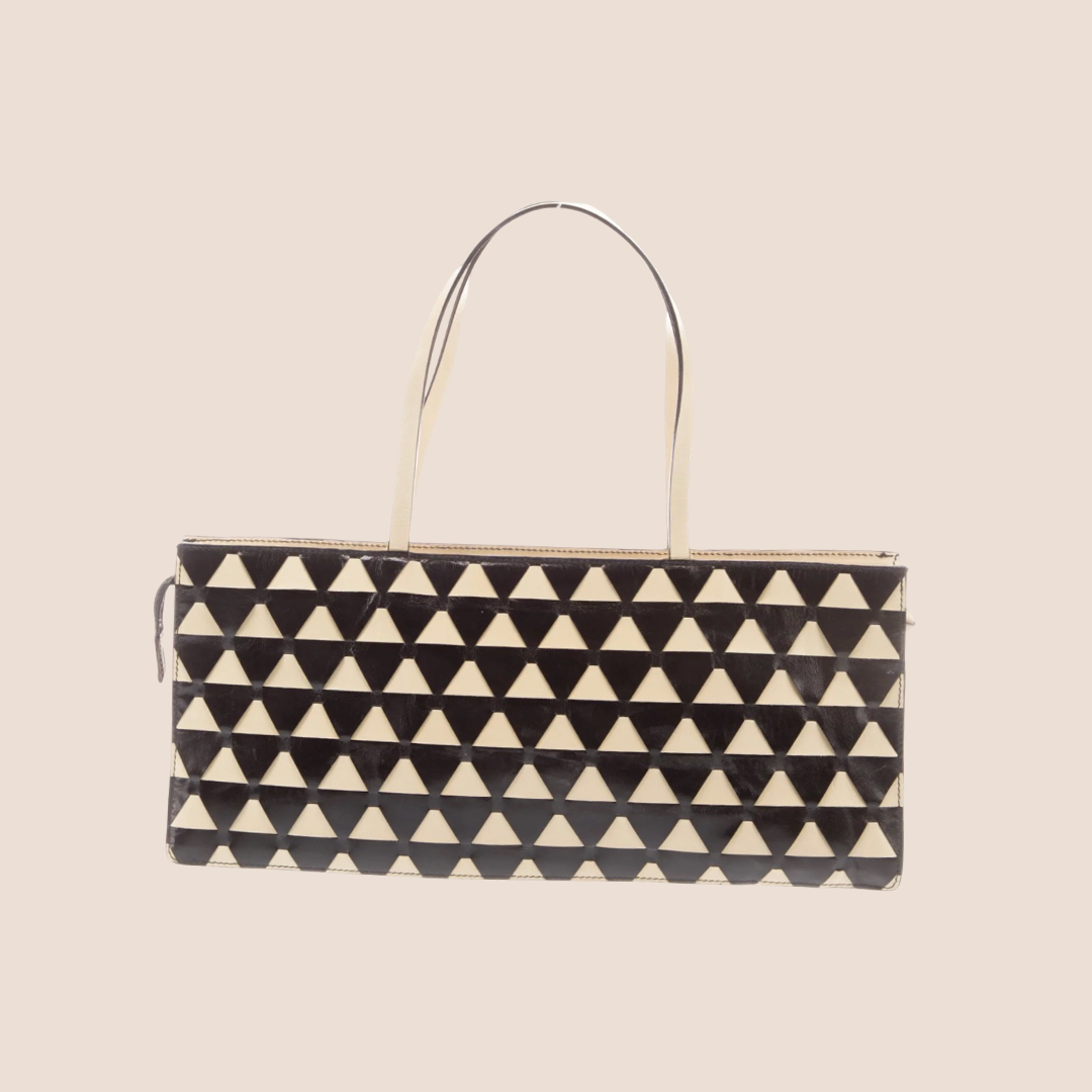 MIU MIU 2000 TRIANGLE GEOMETRIC TOP HANDLE BAG
