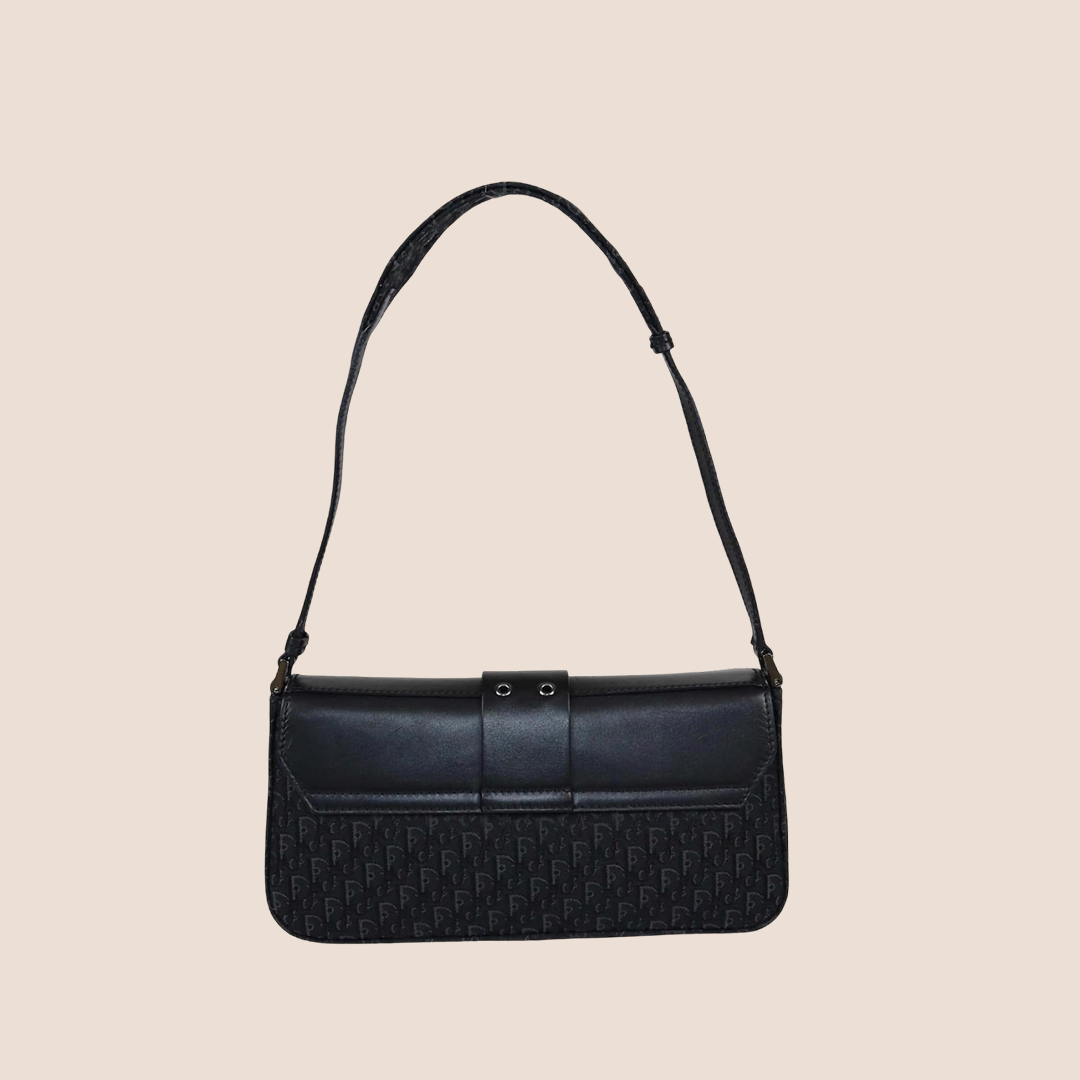 CHRISTIAN DIOR BLACK DIORISSIMO STREET CHIC COLUMBUS BAG