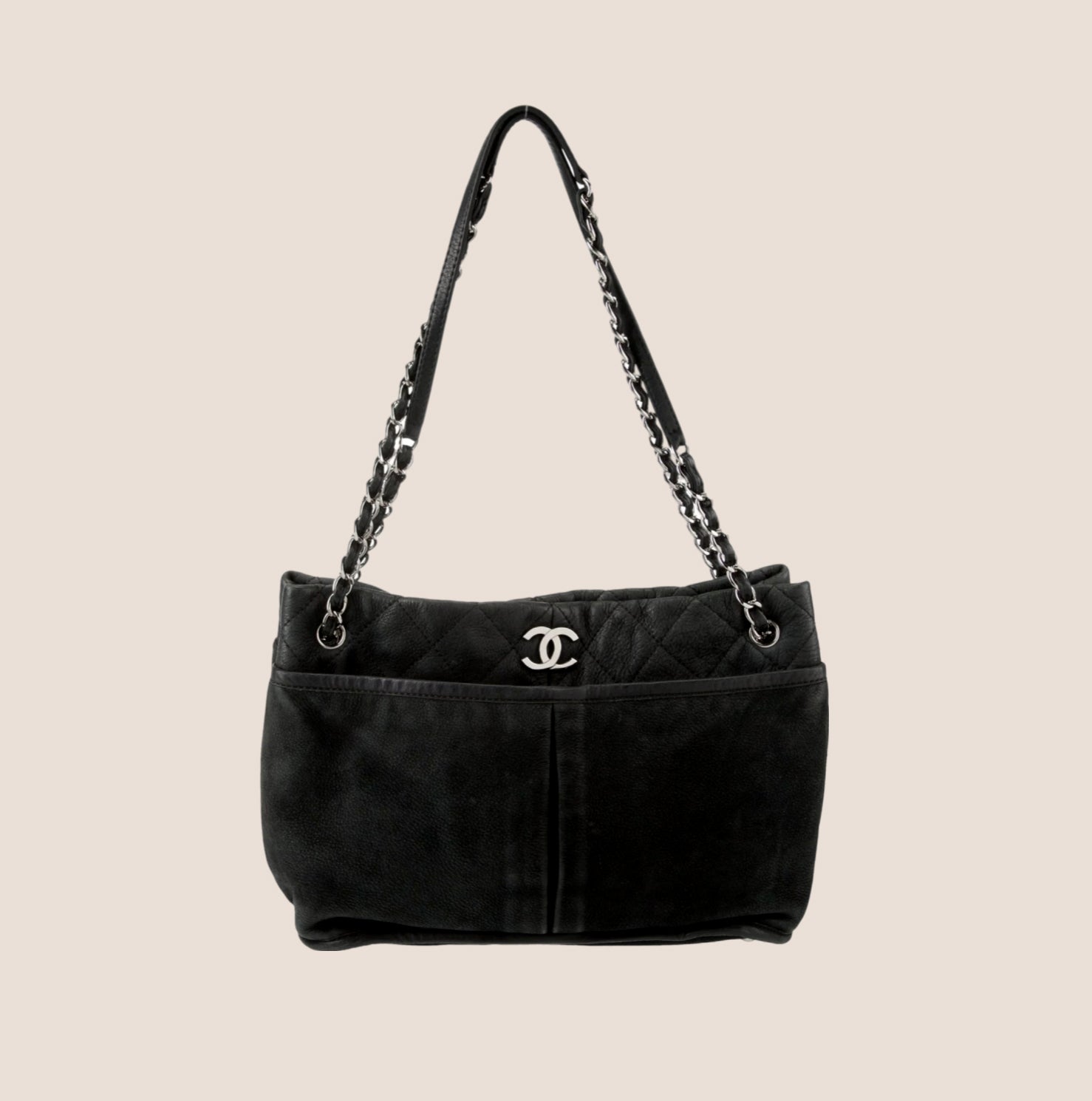 CHANEL 2012 BLACK LEATHER NATURAL TOTE – RDB