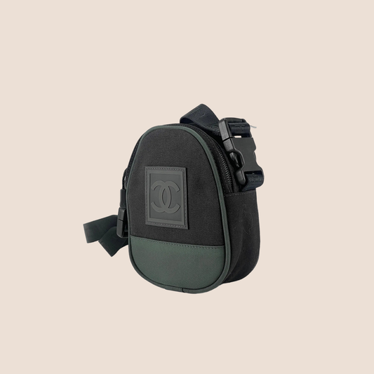 CHANEL 2003 SPORT BLACK & GREY CROSSBODY BAG