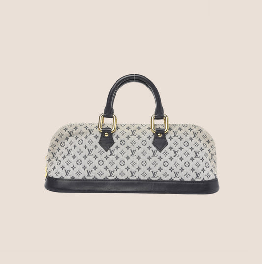 LOUIS VUITTON GREY MONOGRAM MINI LIN ALMA LONG BAG