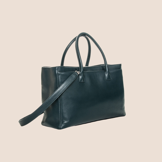 CHANEL NAVY CERF EXECUTIVE SHOPPER TOTE BAG