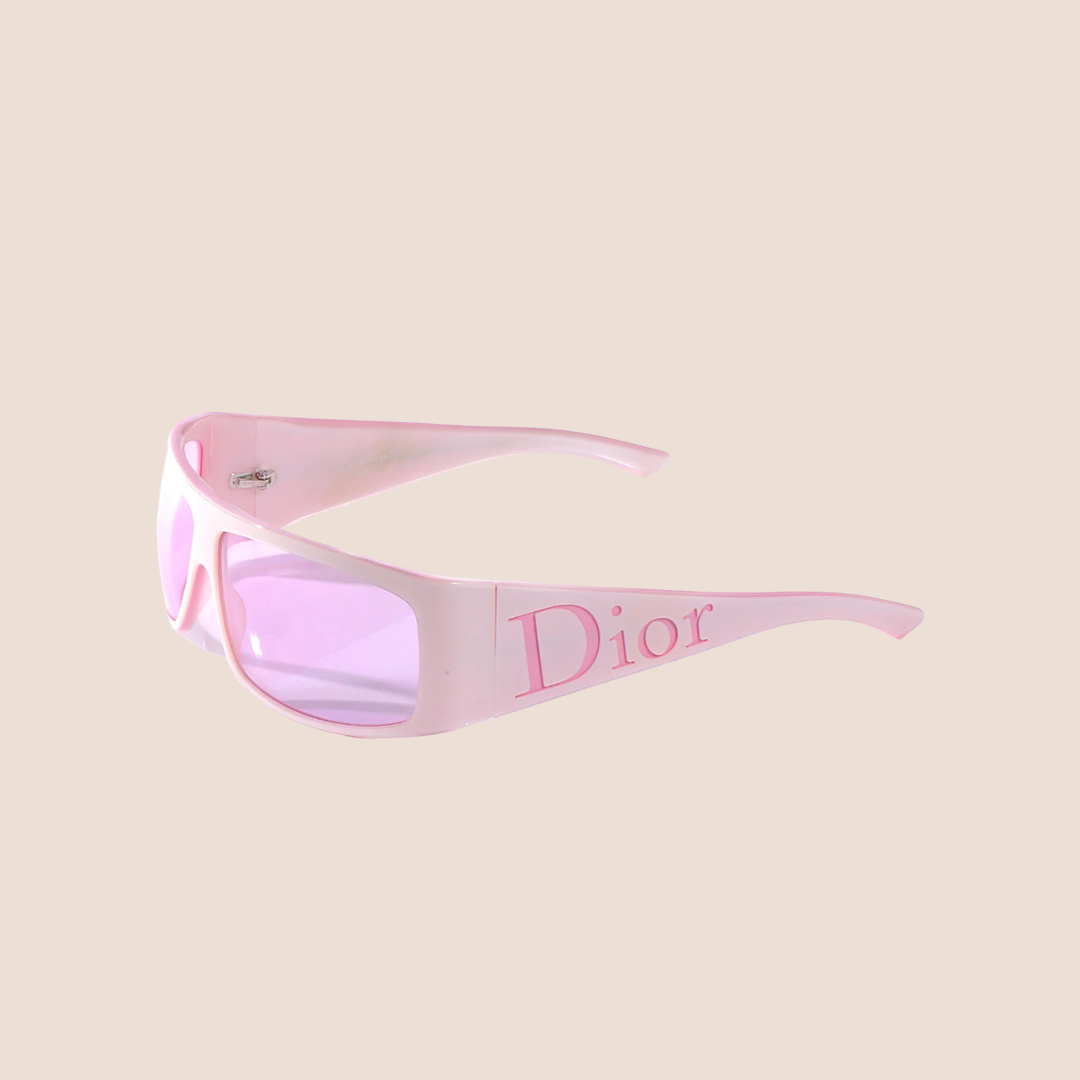 CHRISTIAN DIOR DIOR 1 PINK LOGO SUNGLASSES