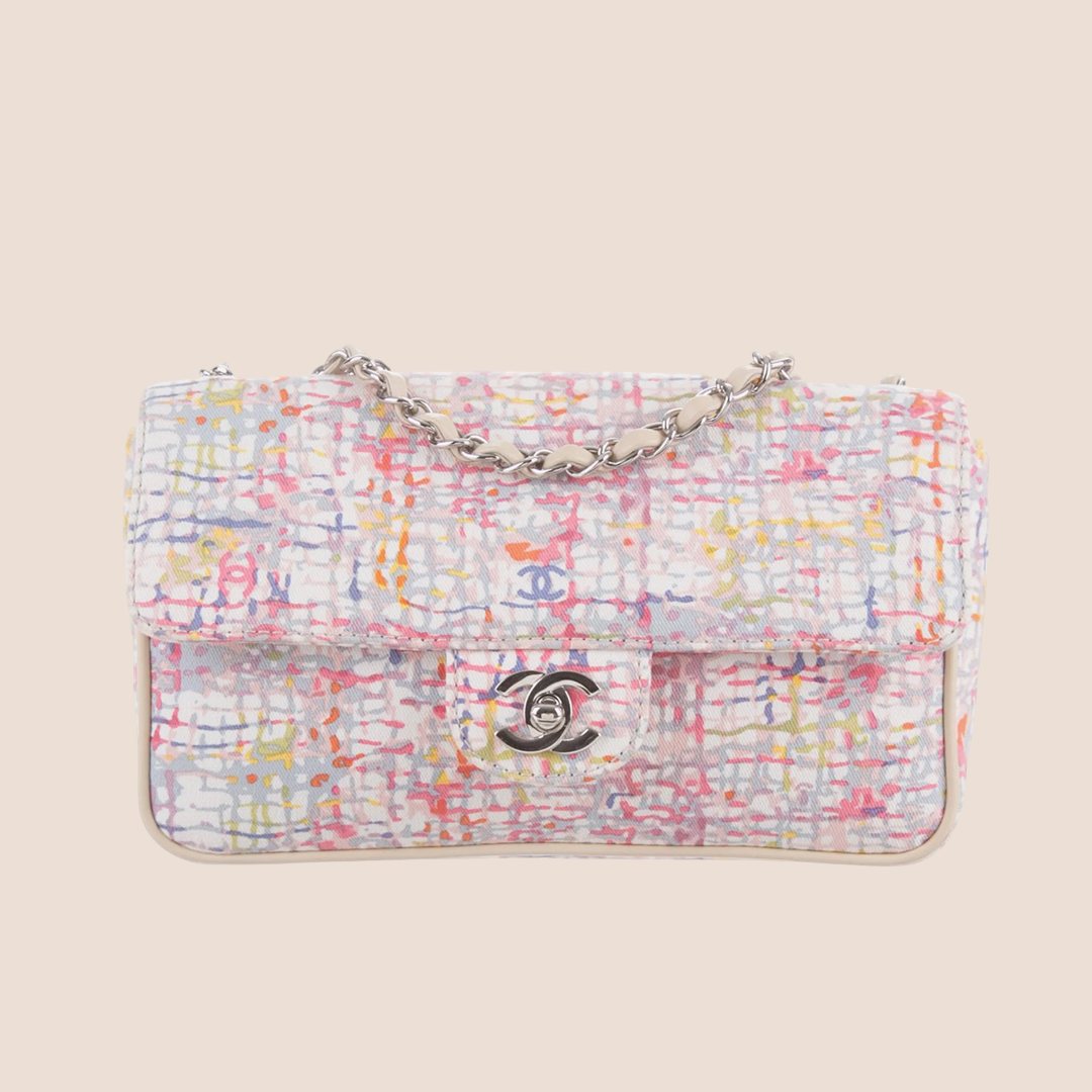 CHANEL WATERCOLOR TWEED PRINT FLAP BAG