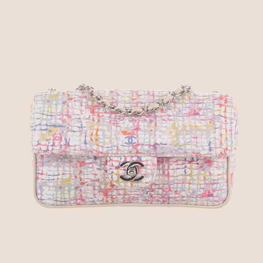 CHANEL WATERCOLOR TWEED PRINT FLAP BAG