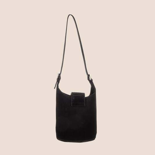 FENDI 2000 BLACK CANVAS FF BUCKET BAG