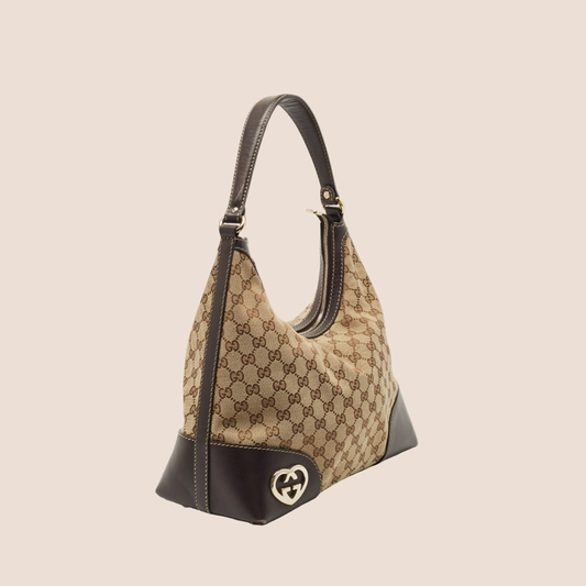 GUCCI BROWN MONOGRAM LOVELY HOBO BAG