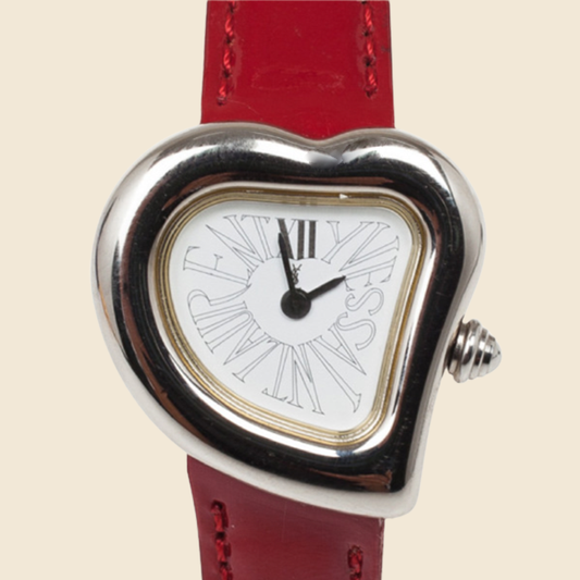 YVES SAINT LAURENT MINI SILVER HEART WATCH