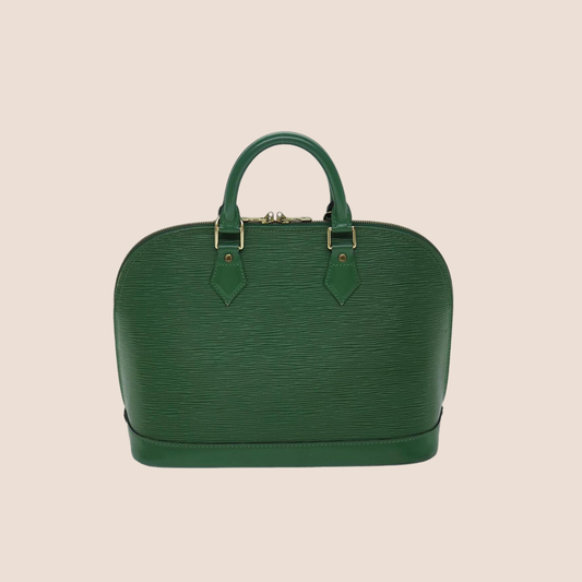 LOUIS VUITTON GREEN EPI ALMA PM BAG