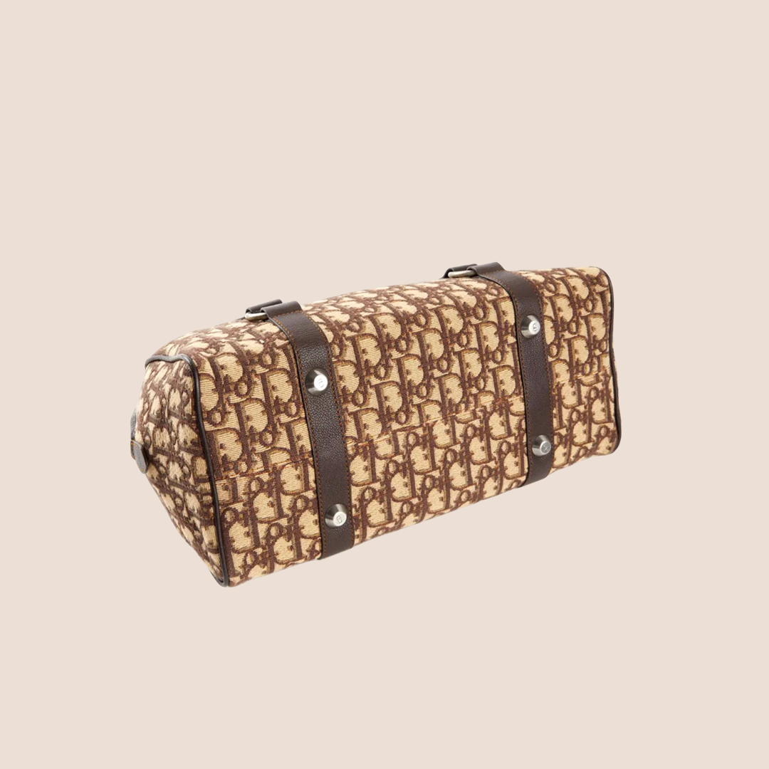 CHRISTIAN DIOR 2000 BROWN TROTTER 'CD' BOSTON BAG