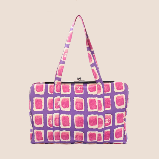 CHANEL PINK & PURPLE COCO MARK TOTE BAG