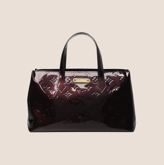 LOUIS VUITTON AMARANTE MONOGRAM VERNIS WILSHIRE PM BAG