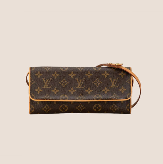 LOUIS VUITTON BROWN MONOGRAM TWIN CROSSBODY BAG