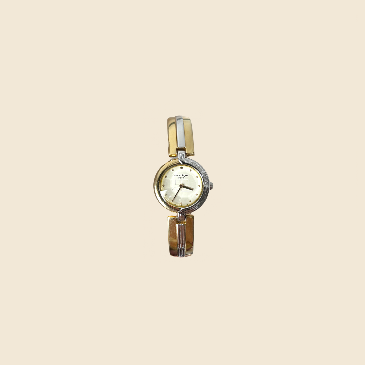 COURRÈGES GOLD & SILVER BANGLE WATCH