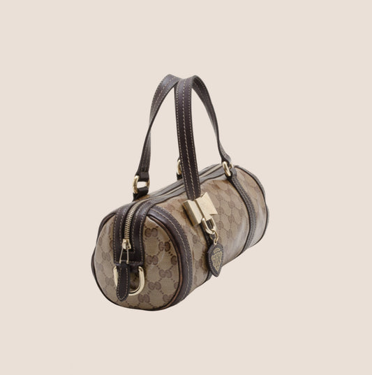 GUCCI BROWN DUCHESSA BARREL BAG