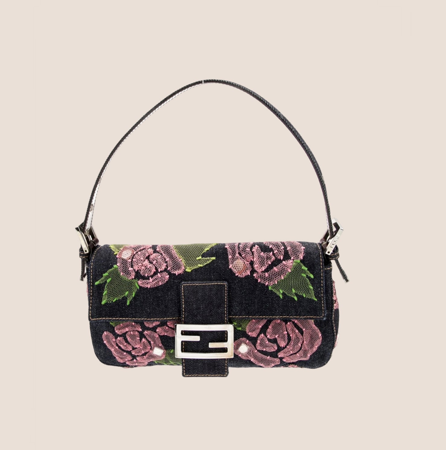 クラッチバッグ Fendi Embroidered Denim Beauty Case Fendi Embroidered Denim Beauty Case | Grailed