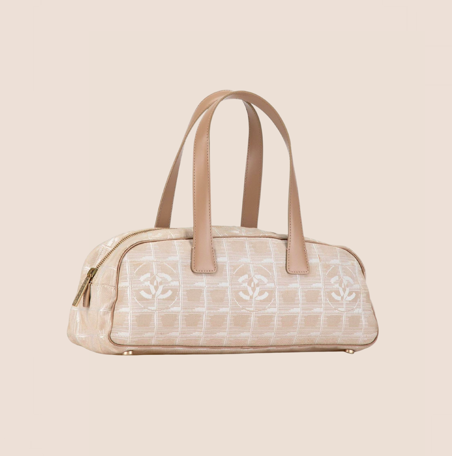 CHANEL 2003 TRAVEL LINE BEIGE BOWLER BAG – RDB CHANEL 2003 TRAVEL LINE BEIGE BOWLER BAG – RDB
