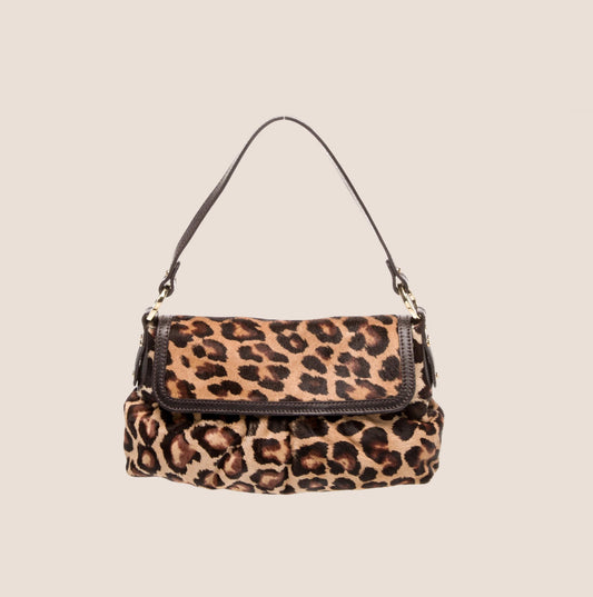 FENDI LEOPARD PRINT PONY HAIR CHEF BAG