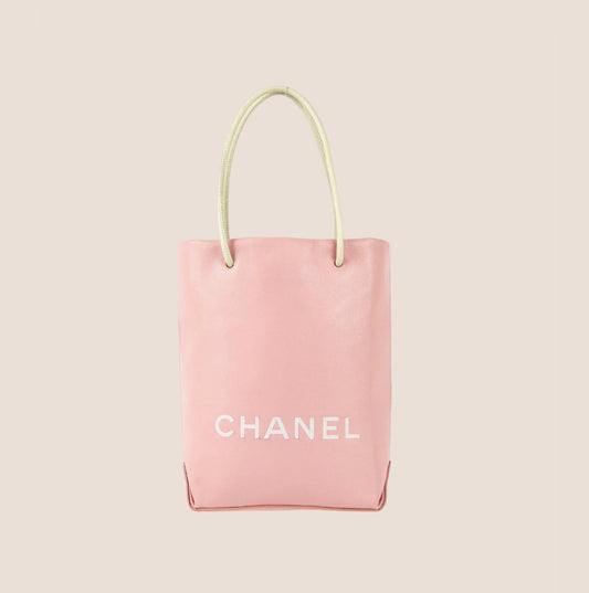 CHANEL 2008 PINK LEATHER ESSENTIAL TOTE BAG