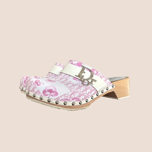CHRISTIAN DIOR 2004 CHERRY BLOSSOM CLOG MULES