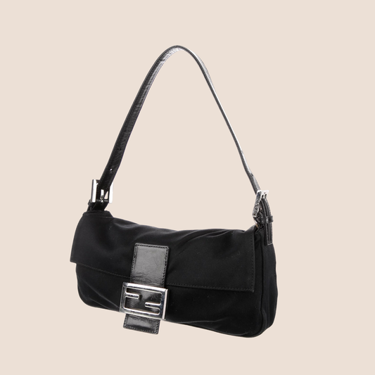 FENDI 2000 BLACK NEOPRENE BAGUETTE BAG