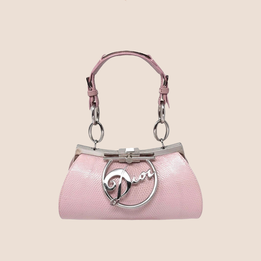 CHRISTIAN DIOR 2000 PINK SNAKESKIN DIVA BAG