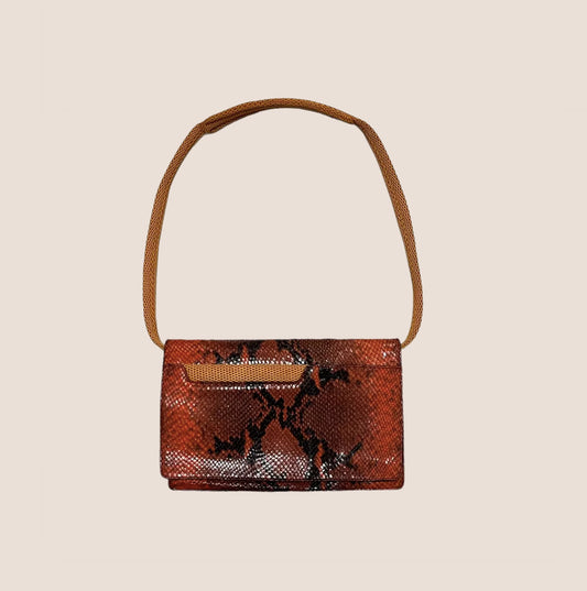 MIU MIU 1999 BROWN PYTHON MINI SHOULDER BAG