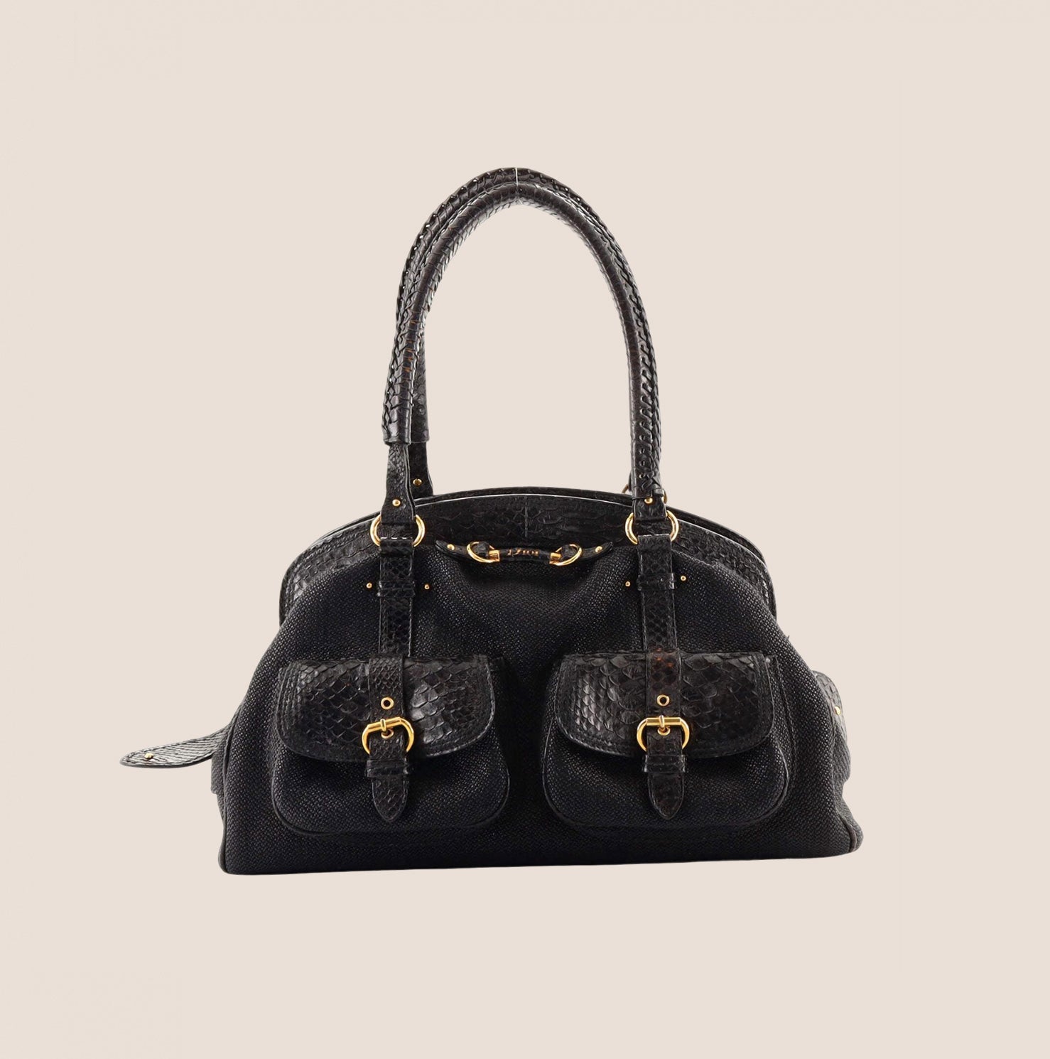 CHRISTIAN DIOR BLACK PYTHON DETECTIVE BAG – RDB