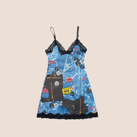 CHRISTIAN DIOR 2001 TROMPE L'OEIL MISS DIORELLA MINI DRESS