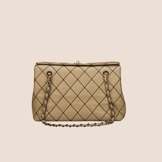 CHANEL 2002 NATURAL BEIGE TOTE BAG