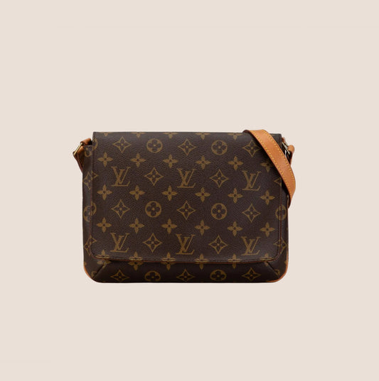 LOUIS VUITTON BROWN MONOGRAM MUSETTE TANGO BAG
