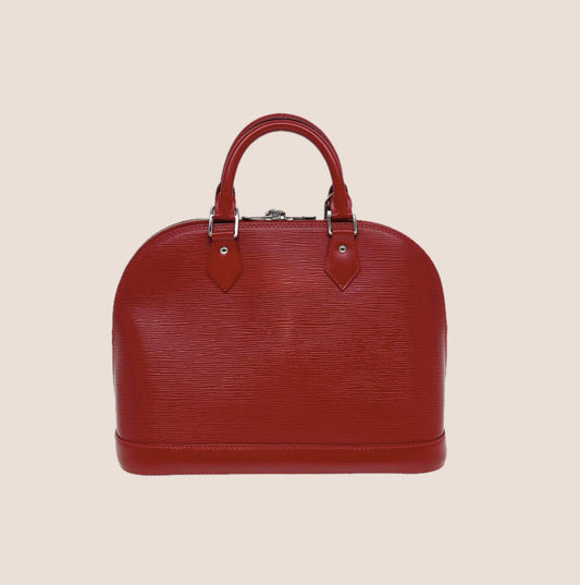 LOUIS VUITTON RED EPI LEATHER ALMA BAG