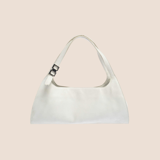GUCCI WHITE LEATHER SHOULDER BAG