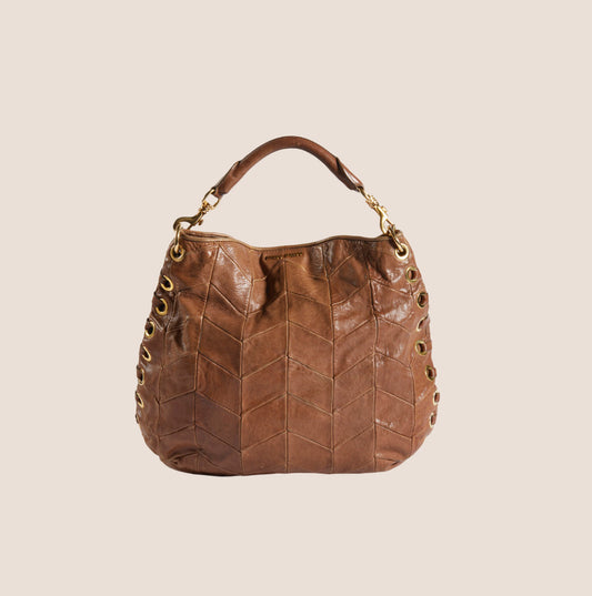 MIU MIU 2000 BROWN LEATHER HOBO BAG