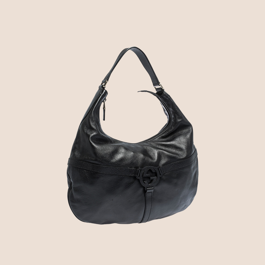 GUCCI 2000 BLACK REINS HOBO BAG