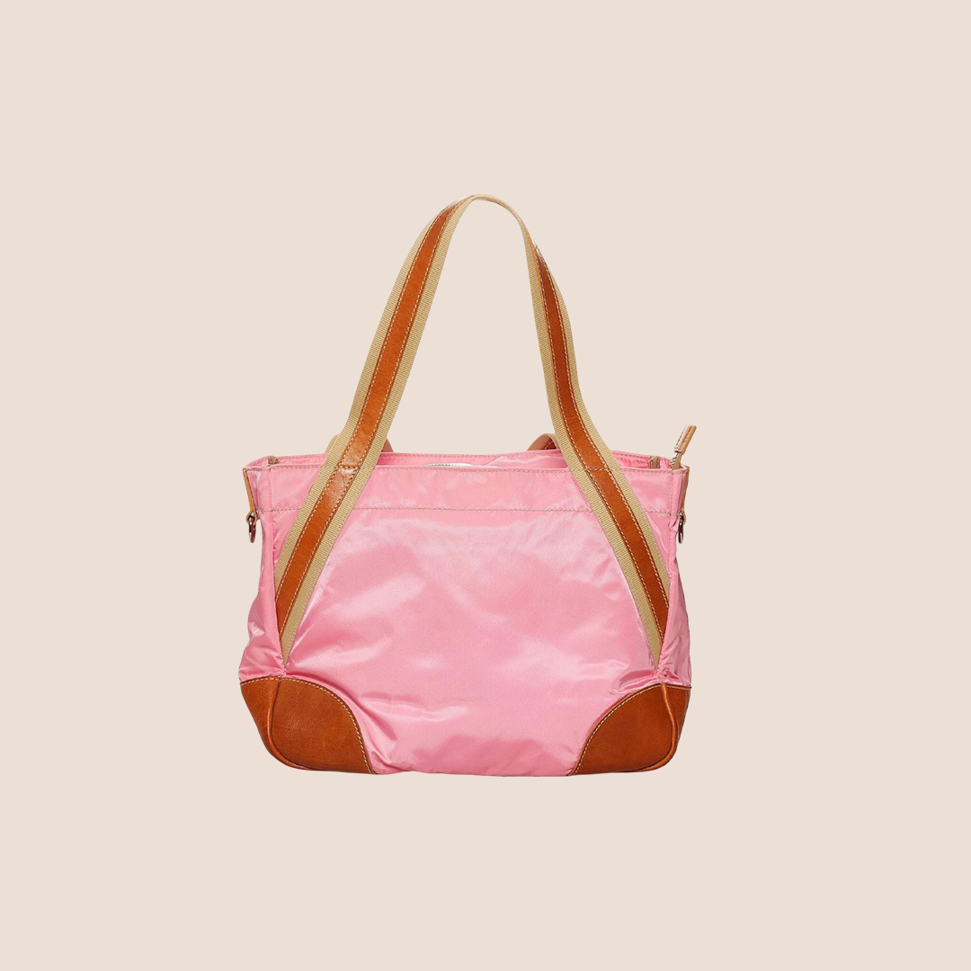 PRADA BEGONIA PINK TESSUTO NYLON TOTE BAG