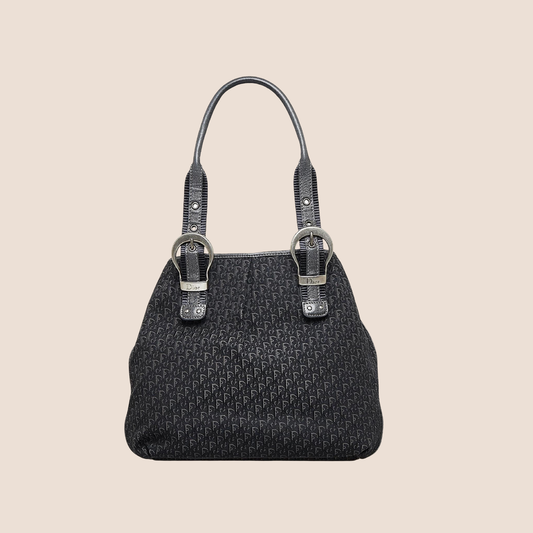 CHRISTIAN DIOR 2007 BLACK DIORISSIMO BUCKLE TOTE BAG