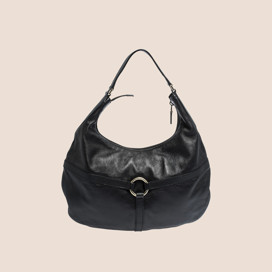 GUCCI 2000 BLACK REINS HOBO BAG