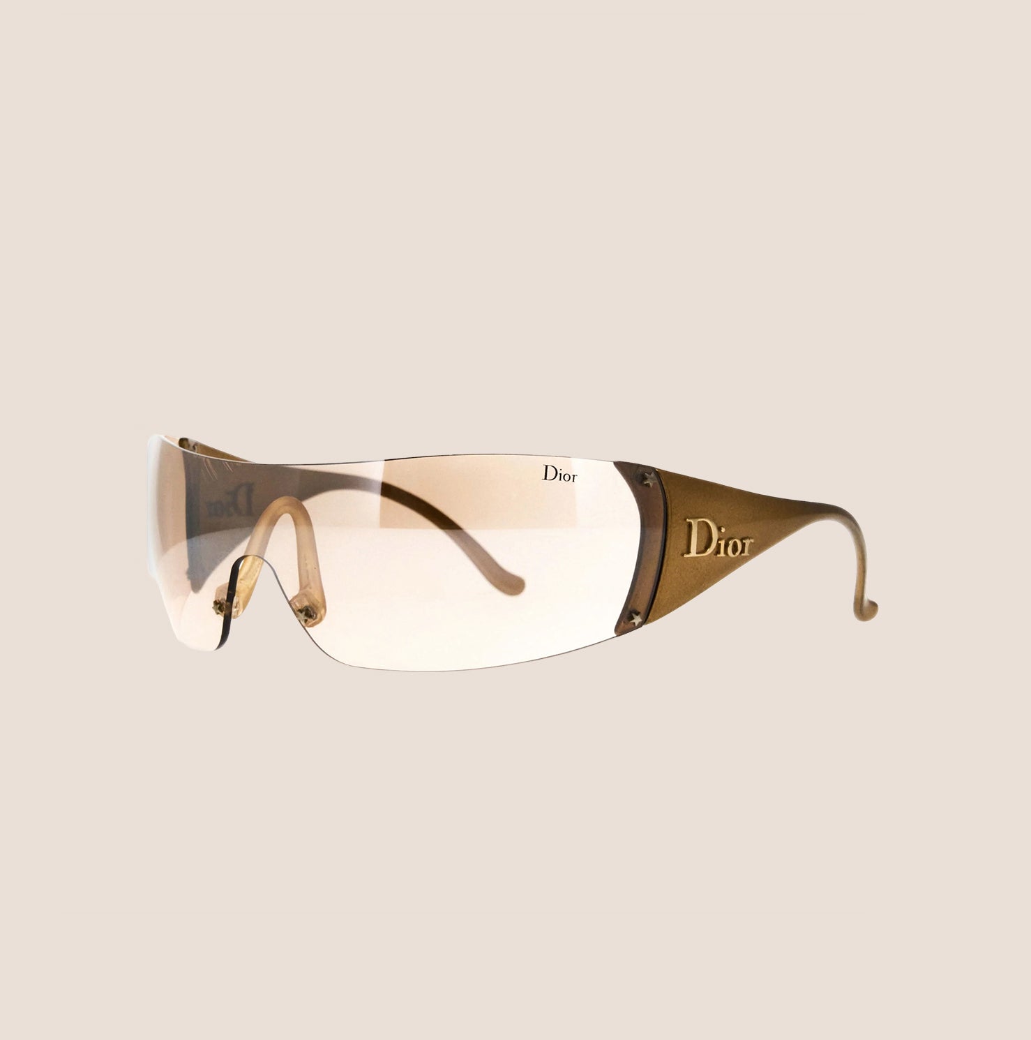 dior goggles ski CHRISTIAN DIOR GOLD CLEAR SKI 5 SUNGLASSES – RDB