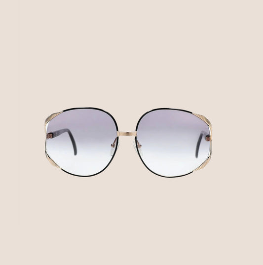 CHRISTIAN DIOR BLACK & GOLD OVERSIZED SUNGLASSES