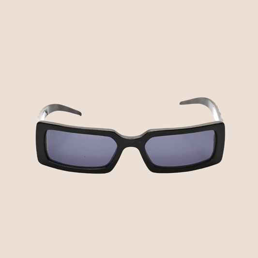 CHANEL QUILTED BLACK CRYSTAL CC LOGO SUNGLASSES