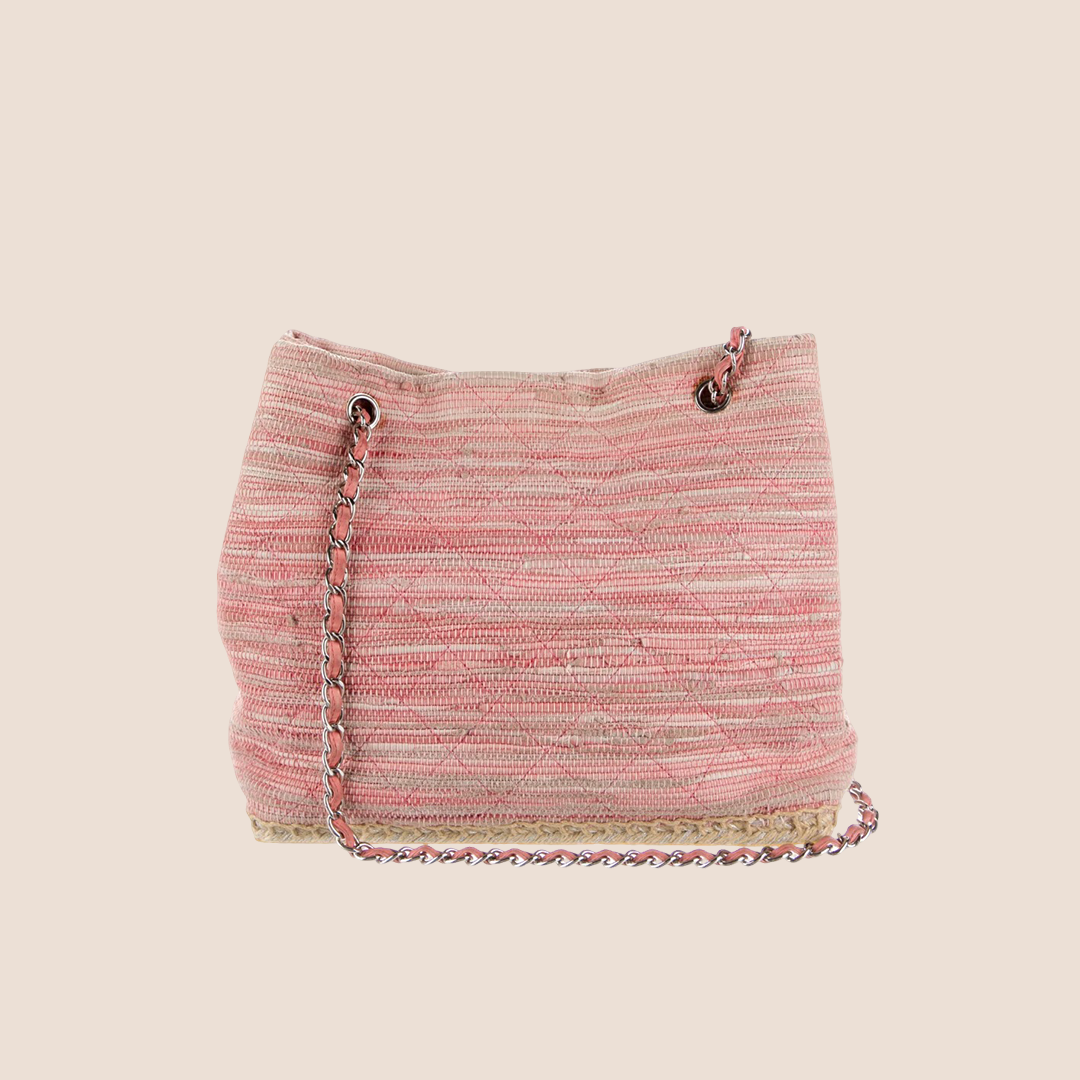 CHANEL PINK TWEED ST. TROPEZ TOTE BAG