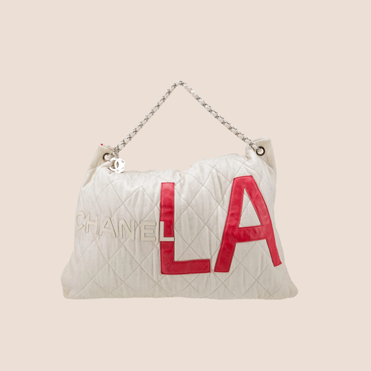 CHANEL 2008 GREY LA SHOULDER BAG