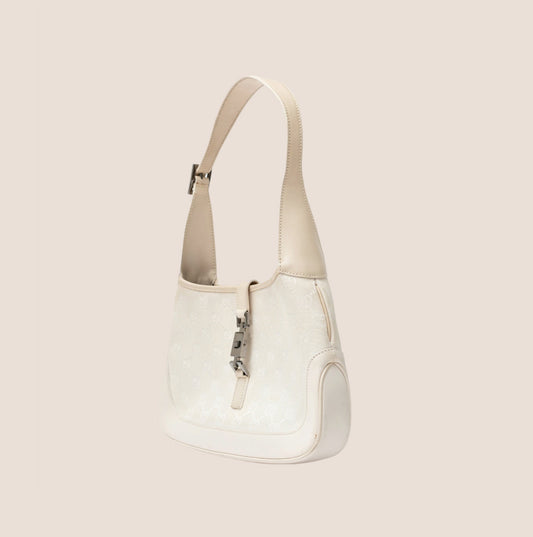 GUCCI CREAM MONOGRAM MINI JACKIE BAG