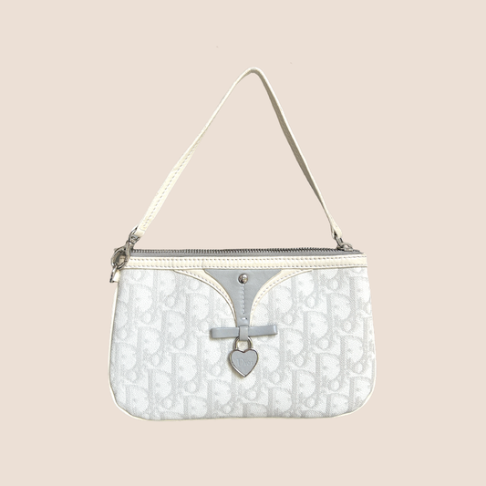 CHRISTIAN DIOR 2007 GREY & WHITE ROMANTIQUE TROTTER MINI WRISTLET