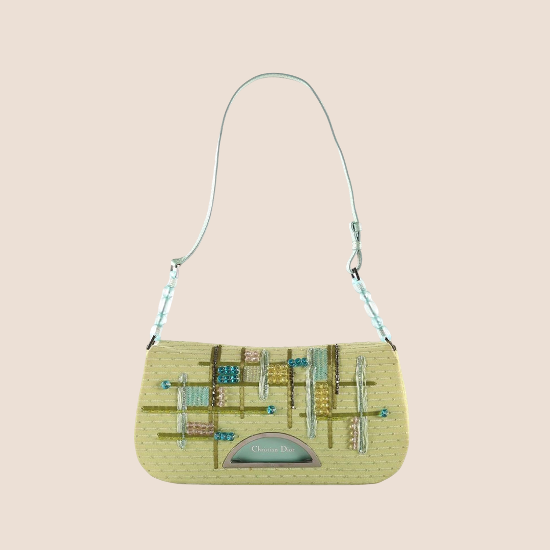 CHRISTIAN DIOR 2000 LIMITED EDITION PISTACHIO GREEN BEADED MALICE BAG