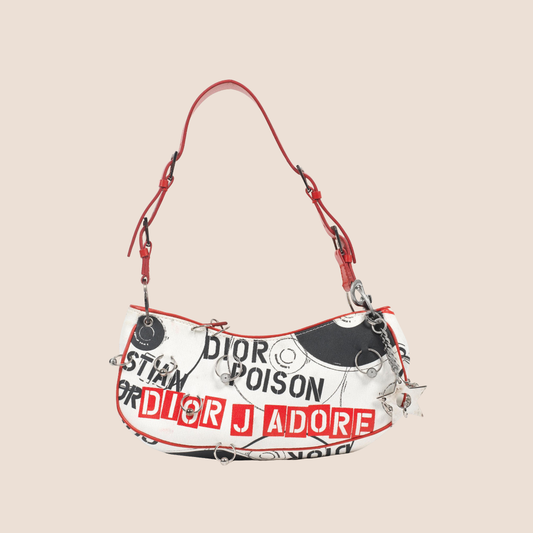 CHRISTIAN DIOR 2004 PIERCED HARDCORE SHOULDER BAG