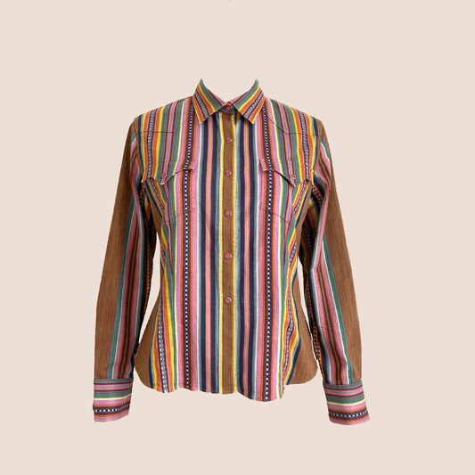 CHRISTIAN DIOR 2002 MULTICOLOUR STRIPED BUTTON SHIRT