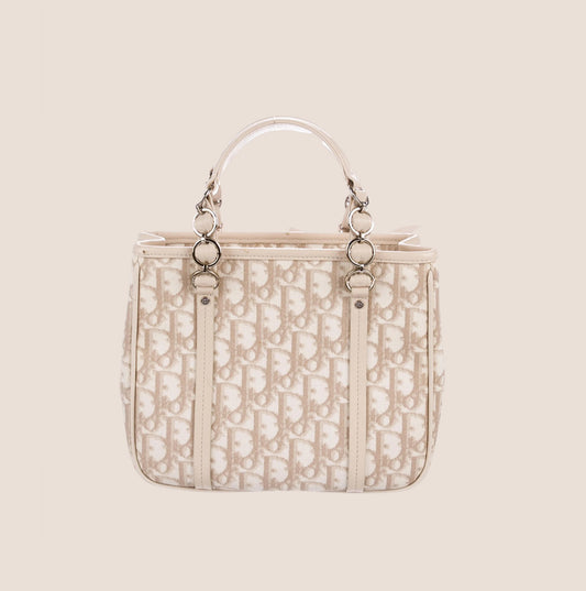 CHRISTIAN DIOR 2005 CREAM TROTTER ROMANTIQUE MINI TOTE BAG
