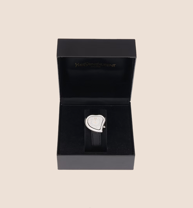 YVES SAINT LAURENT SILVER "LOVE" HEART WATCH